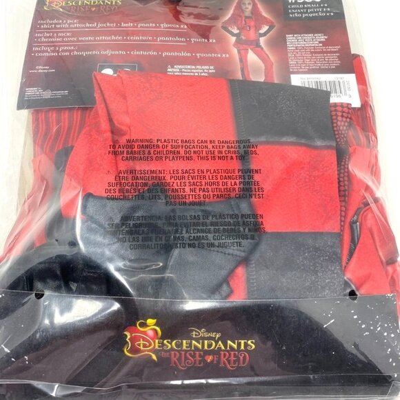 Party City Disney Descendants Rise Of Red Costume 5 Pieces Size Small 4-6 - Picture 6 of 6